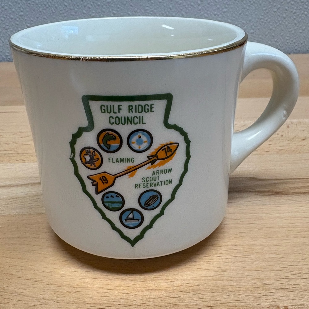 Flaming Arrow Scout BSA Camp Coffee Cup. Gulf Ridge Council Lake Wales, Florida